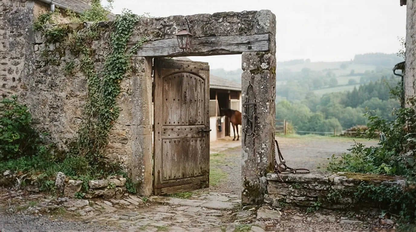 Entrée du Ferme équestre du bois vieux, centre équestre à Vigeois