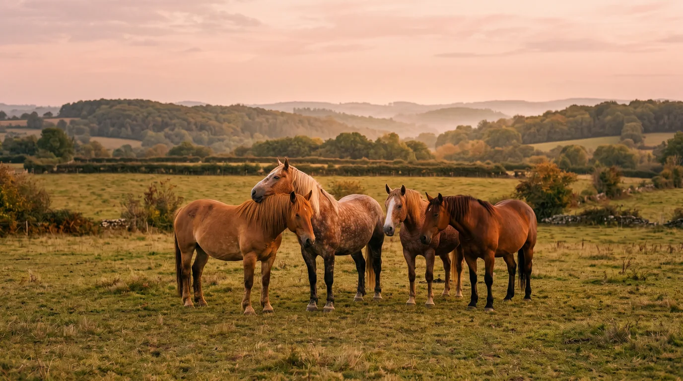 Les chevaux du Ferme équestre du bois vieux en liberté, Corrèze